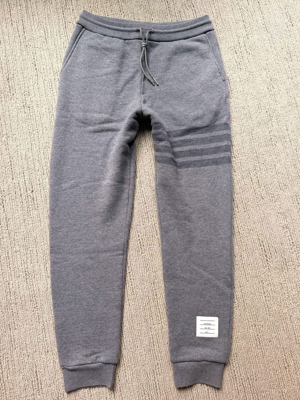 THOM BROWNE Must-Have 4-Bar Wool Tone on Tone Jogger Pants 1 Small NWT $1,268!!